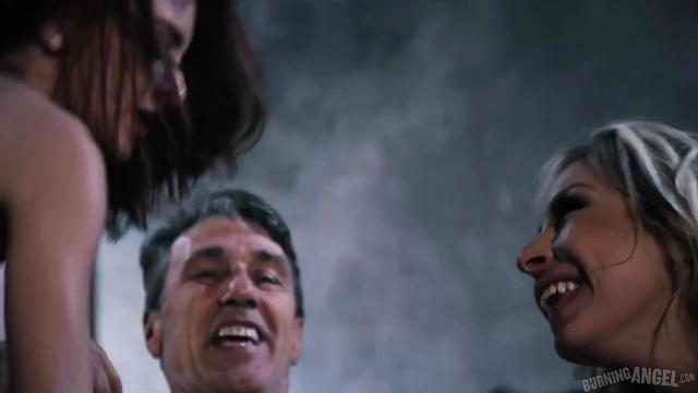 Blonde and Redhead Babes in Boots Enjoy Steamy Hardcore FFM Threesome Action