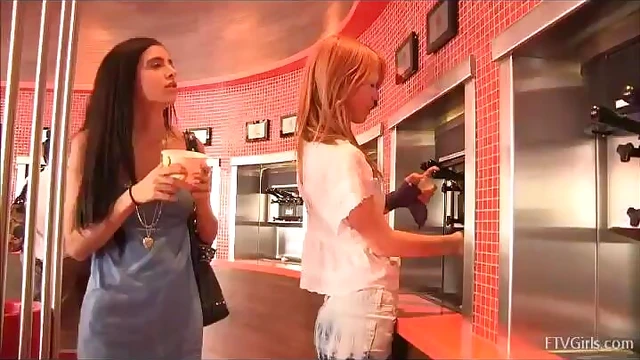 Passionate Duo Tamara & Lacie Kiss and Finger Each Other Downtown