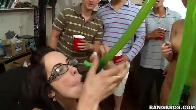 Three Porn Stars Crash College Party with Mind-Bending Blowjob Orgies