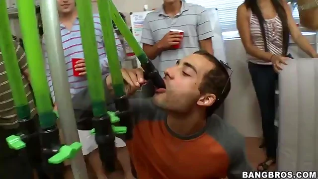 Three Porn Stars Crash College Party with Mind-Bending Blowjob Orgies