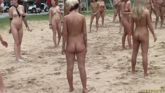Wicked Hot Nudist Girls Play Steamy Naked Volleyball Game Together
