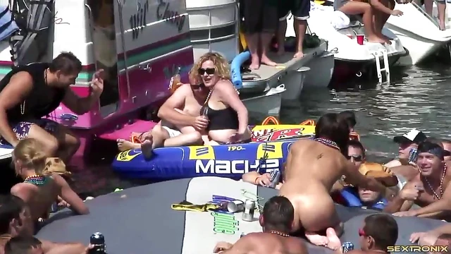 Lesbian Amateurs Play by the Lake While Guys Watch Excitedly Nearby