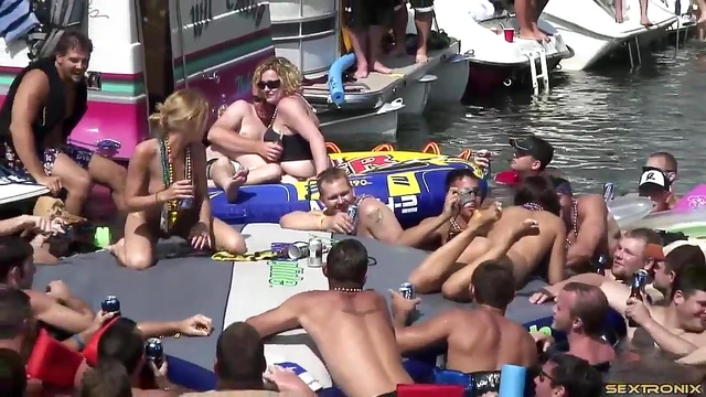 Lesbian Amateurs Play by the Lake While Guys Watch Excitedly Nearby