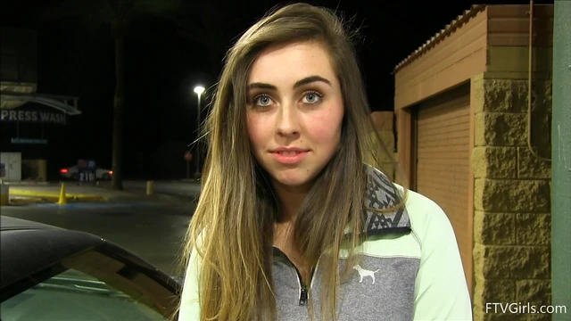 Blonde Teen Lacey Shows Off Tits Seductively Inside a Car Ride