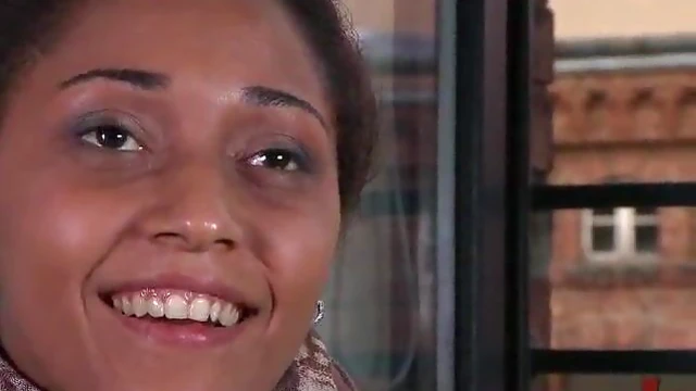 Submissive Ebony Beauty Bound and Fucked Hard by Strangers in Public