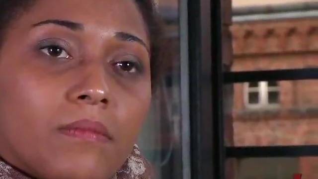 Submissive Ebony Beauty Bound and Fucked Hard by Strangers in Public