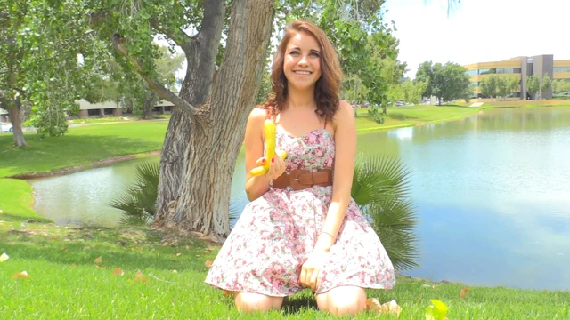 Kinky Kinsley Pleasures Her Natural Tits Solo Using a Banana Toy