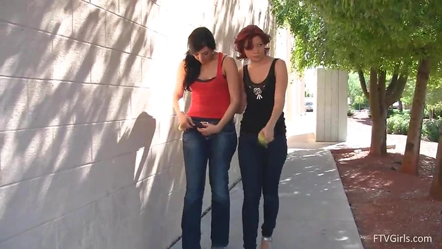 Jeans-Wearing Beauties Flaunt Sexy Butts Outdoors Explicitly