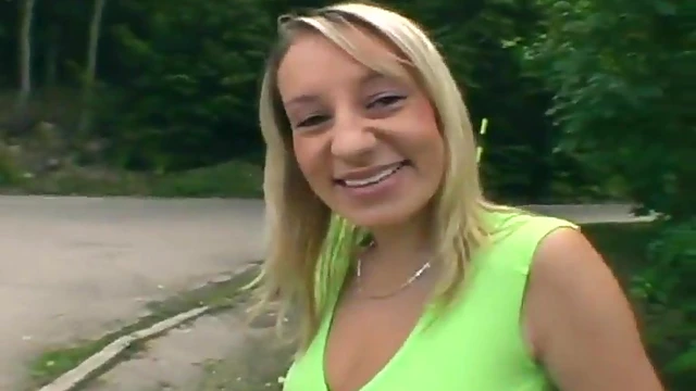 Seductive Blonde Delivers Oral Pleasure To A Stranger On The Street