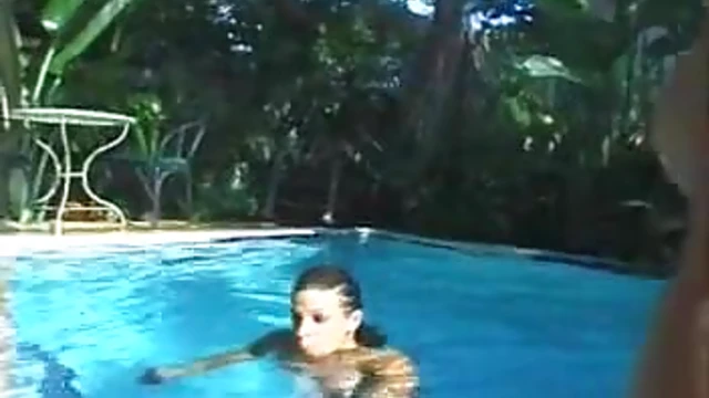 Flexible Babes Get Naked & Naughty by Poolside Together