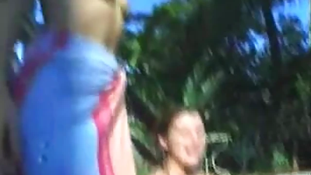 Flexible Babes Get Naked & Naughty by Poolside Together