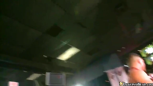 Thirsty Sluts Take Turns Giving Blowjob to Talented Stripper Cock