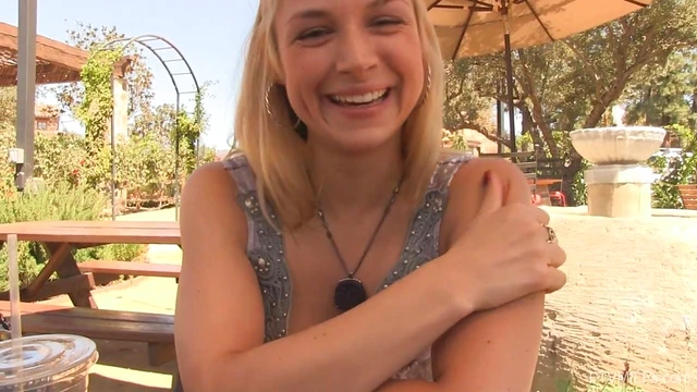 Seductive Blonde Sarah Fingers Her Pussy with Passionate Desire