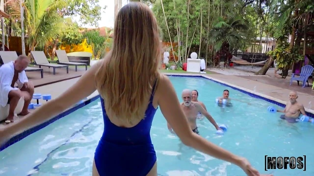 Neighbor Molly Gives Footjob then Rides His Hard Cock Deeply