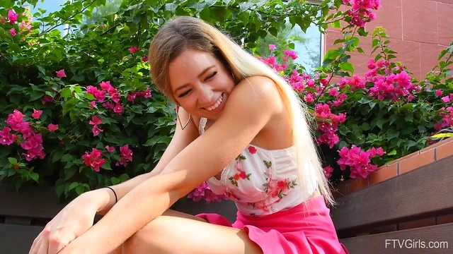 Seductive Blonde River Pleasures Herself Gently Touching Her Wet Pussy