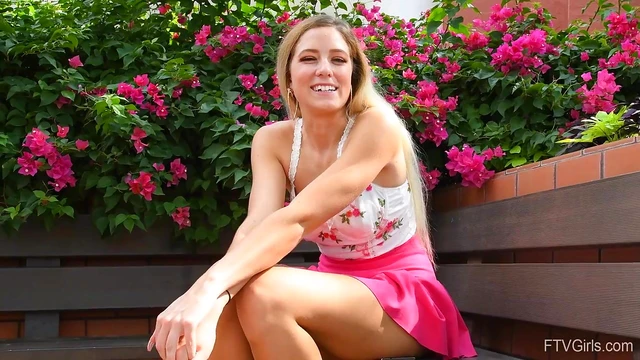 Seductive Blonde River Pleasures Herself Gently Touching Her Wet Pussy