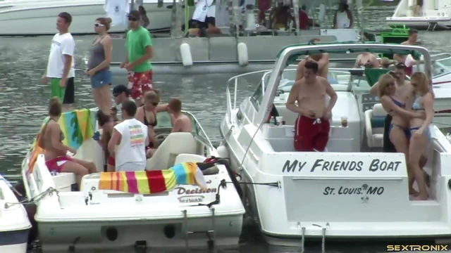 College Girls Show Off Tits Boldly On Party Boats For Hot Action