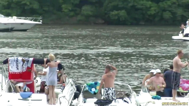 College Girls Show Off Tits Boldly On Party Boats For Hot Action