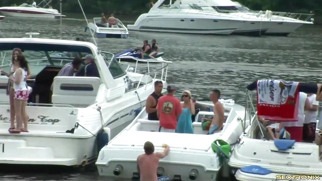 College Girls Show Off Tits Boldly On Party Boats For Hot Action
