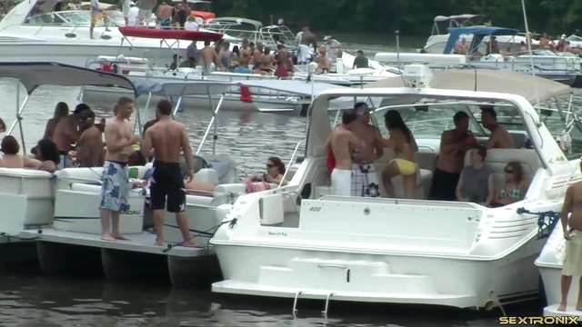 College Girls Show Off Tits Boldly On Party Boats For Hot Action