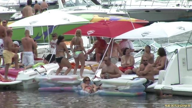 College Girls Show Off Tits Boldly On Party Boats For Hot Action