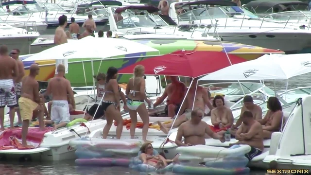 College Girls Show Off Tits Boldly On Party Boats For Hot Action