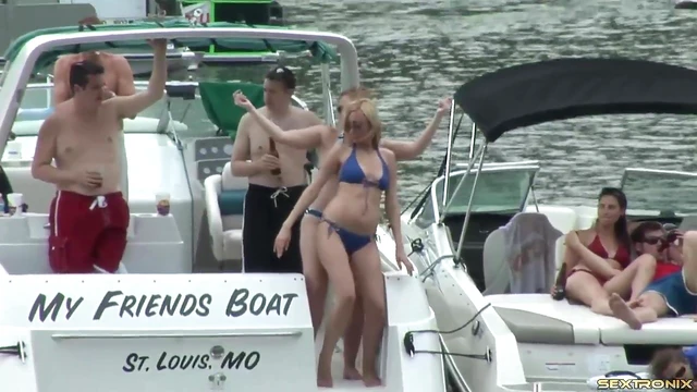 College Girls Show Off Tits Boldly On Party Boats For Hot Action