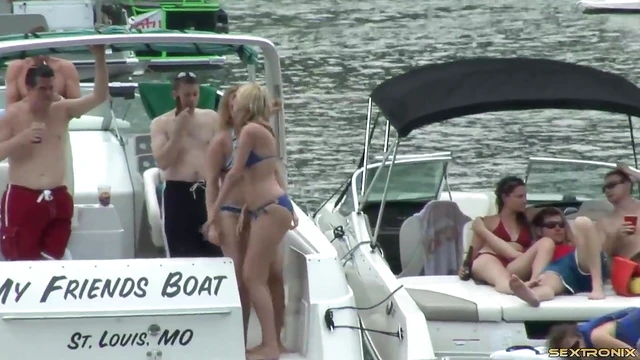 College Girls Show Off Tits Boldly On Party Boats For Hot Action