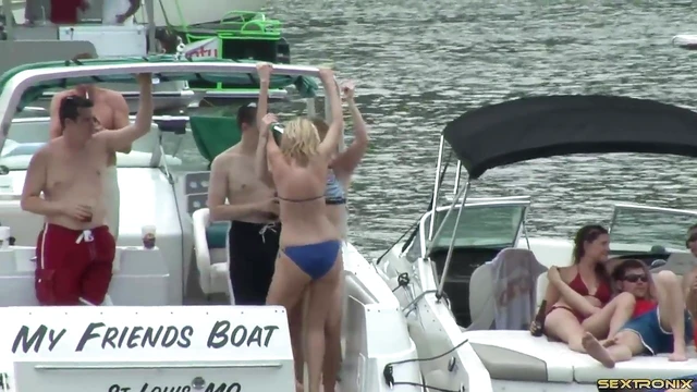 College Girls Show Off Tits Boldly On Party Boats For Hot Action