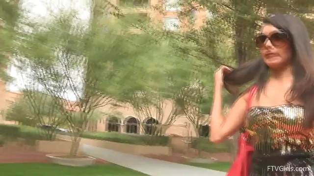 Sizzling Brunette Shazia Flashes Her Amazing Body on Busy Street