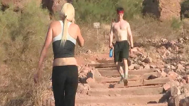 Outdoor Fitness Blonde Strips Down Revealing Her Perfect Curves