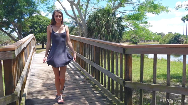 Sexy Babe Mackenzie Flashes Her Pussy Outdoors Solo Pleasure Show