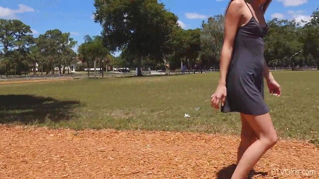 Sexy Babe Mackenzie Flashes Her Pussy Outdoors Solo Pleasure Show