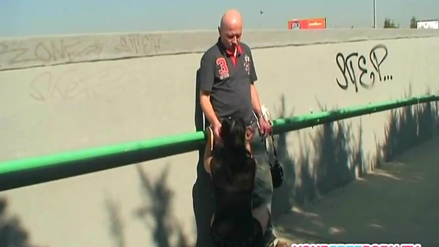 Seductive Teen Tempts Mature Man, Nailing Him Passionately Outdoors