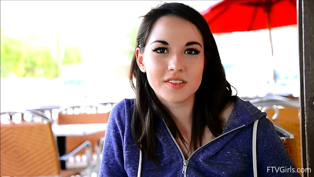 Seductive Brunette Teases Herself Explicitly While at Busy Cafe