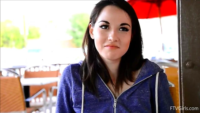 Seductive Brunette Teases Herself Explicitly While at Busy Cafe