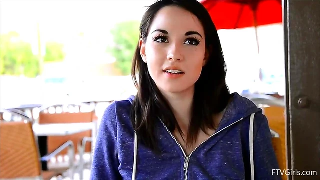 Seductive Brunette Teases Herself Explicitly While at Busy Cafe