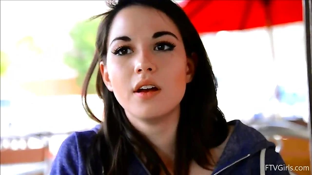 Seductive Brunette Teases Herself Explicitly While at Busy Cafe