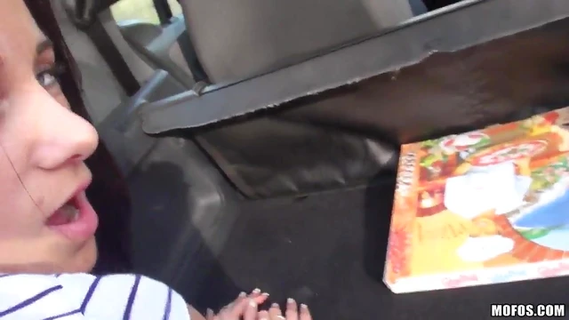 Brunette with Long Hair Gives Cute Handjob Before Getting Pounded Hard