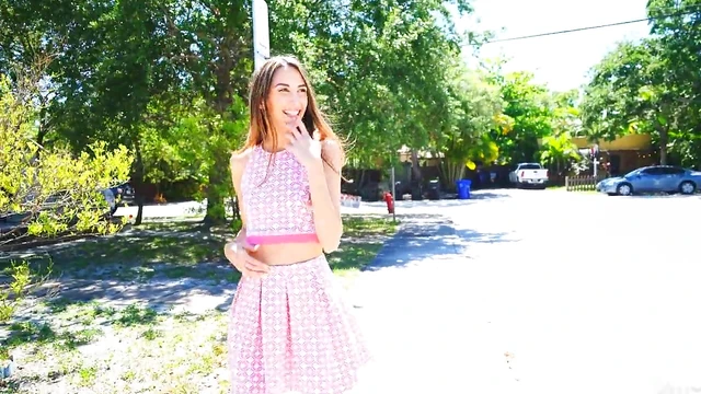 Skimpy Natalia Teases Publicly Under Miniskirt Before Getting Naughty