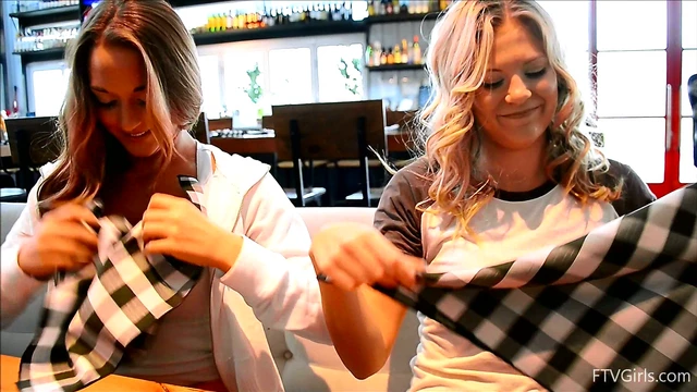 Gorgeous Girls Flash Their Sexy Titties in Busy Public Place