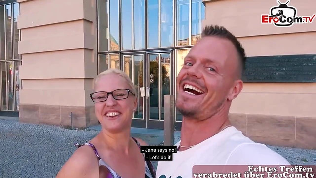 Naughty German College Teen Gets Public Casting Action in Berlin