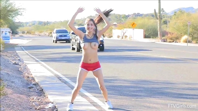 Feisty Megan Wanders Nude Showing Off Her Plump Breasts Naturally