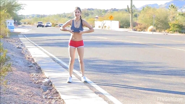 Feisty Megan Wanders Nude Showing Off Her Plump Breasts Naturally