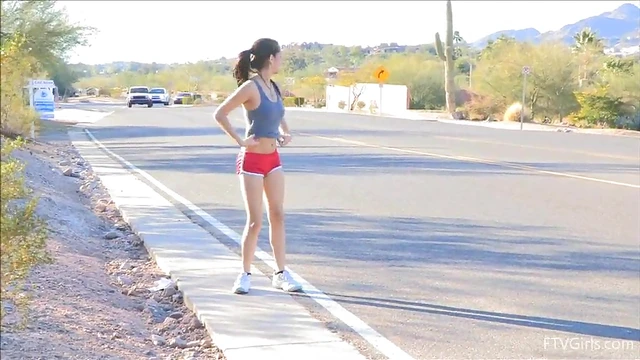 Feisty Megan Wanders Nude Showing Off Her Plump Breasts Naturally