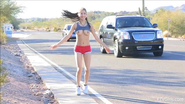 Feisty Megan Wanders Nude Showing Off Her Plump Breasts Naturally