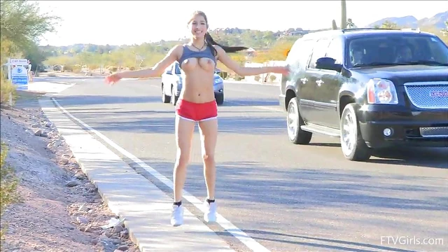 Feisty Megan Wanders Nude Showing Off Her Plump Breasts Naturally