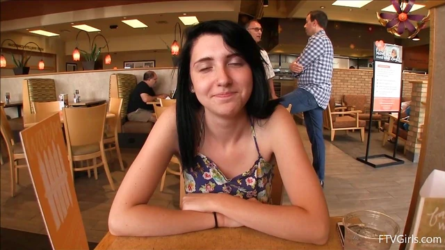 Dark-Haired Lexi Plays Naughty Games with Vegetables at Public Store