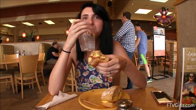 Dark-Haired Lexi Plays Naughty Games with Vegetables at Public Store