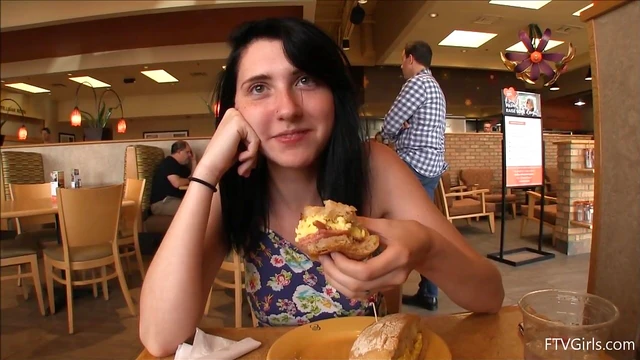 Dark-Haired Lexi Plays Naughty Games with Vegetables at Public Store